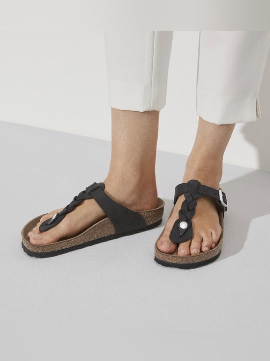 Birkenstock Shoes - Birkenstock Gizeh Braided Leather Thong Sandals Black Women’s 39